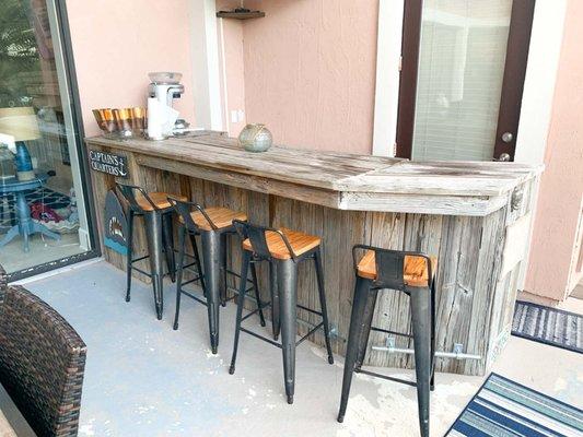 Custom outdoor bar build