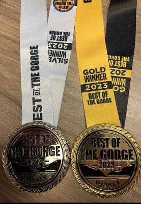 Gold & Silver medals for best bbq restaurant and 2nd best food truck