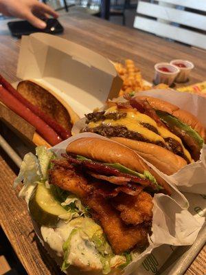 Hot Dog, Avocado Bacon Chicken, Bacon Cheeseburger