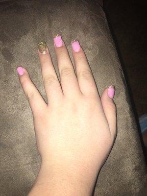 He painted my nails the wrong color supposed to be white but he painted them pink