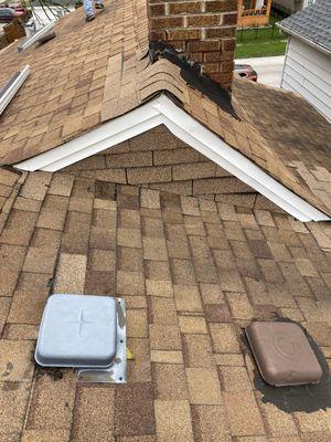 Installed shingles and custom bent fascia finished repair