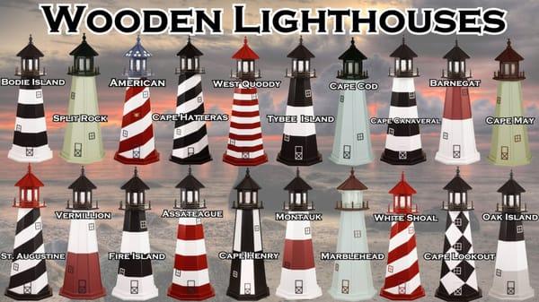 Wooden Lawn Lighthouses