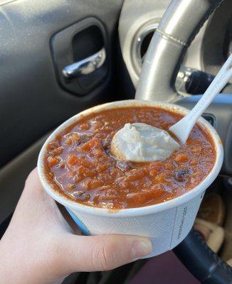 House chili with cashew cream