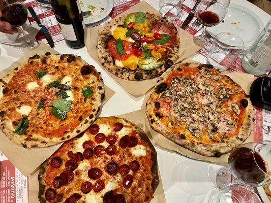 Four amazing pizzas! I recommend all of them!