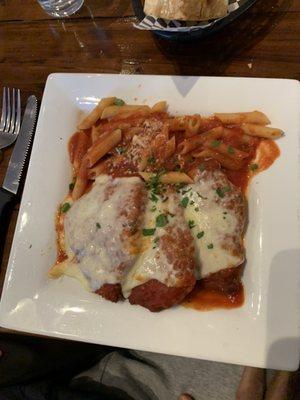 Chicken Parmesan with Mostaccioli