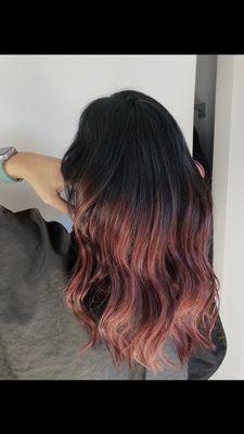 Black to red ombré