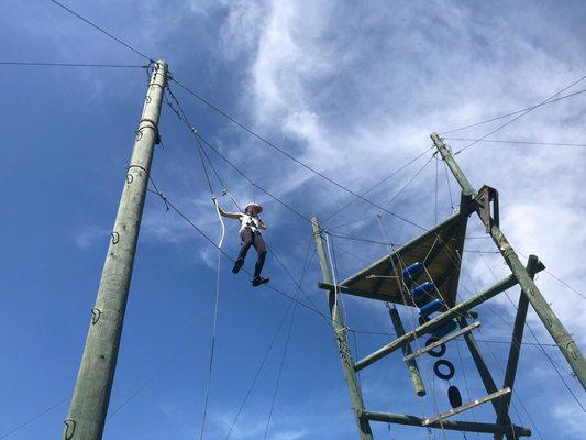 Team building exercise on the Ropes course