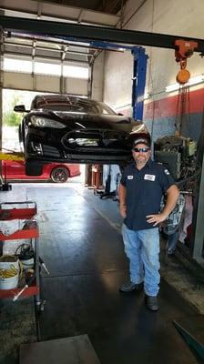 Yes we can help with service on your Tesla.such as Tires ,Brakes and Diagnostics.