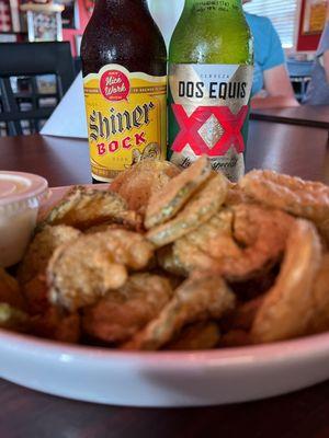 Fried pickles and a couple of good beers