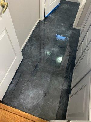 We can turn your tiled floors into these looks without removal of your existing floors in most cases.