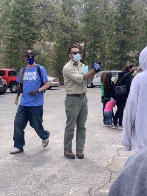 Ranger giving us instructions on tree planting