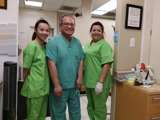 Our Westminster Team on St. Patrick's Day 03/17/15  Missing some staffs meet Vicky, Dr. Do, & Edith