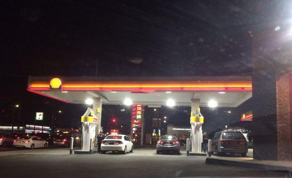 Newly remodeled shell gas station