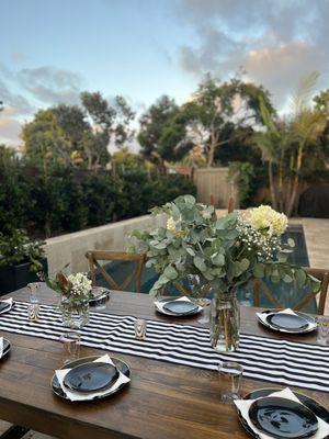 Farm table and chair rental