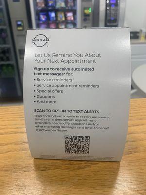 Sign up for text reminders