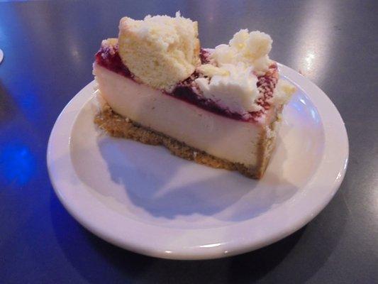 Raspberry donut cheesecake.