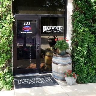 Front door of Duckworth Distillery in Dallas, Texas