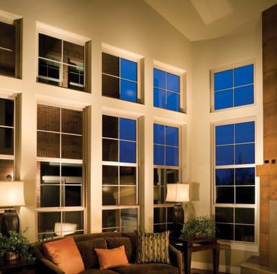 Windows with grids, colonial style