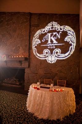 One of our favorite custom monograms behind the sweetheart table.