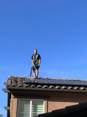 Solar panel cleaning