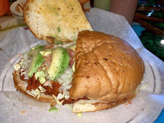 Their Tortas are next level!! The size of my head too! I highly recommend al pastor for it! :D