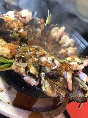 Come try our delicious Molcajete estilo cielo, mar y tierra!!