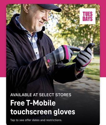 FREE T-Mobile Touchscreen Gloves on 11/12/24