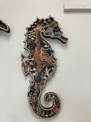 Wooden seahorse