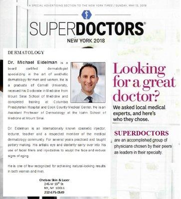 Michael Eidelman SUPERDOCTOR Dermatologist NY, entiere