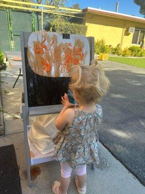 Creative art activities- painting with squirt bottles!