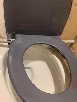 Toilet was left with blood for 36 hours.