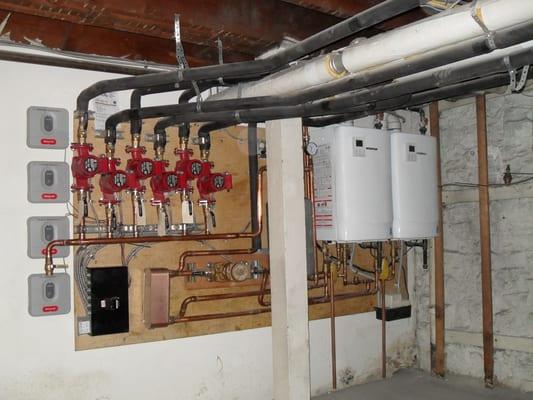 6 Zoned Tankless Boiler System.