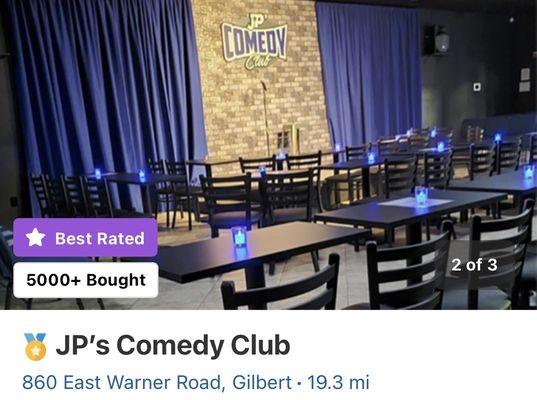 We are proud to announce-  JP's COMEDY CLUB was awarded BEST RATED small business in Arizona!  Keep Laughing my friends! JPsCOMEDYCLUB.com