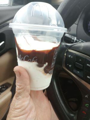 Went to the local McDonald's for a hot fudge sundae and this is what I got for $3.17!  Very disappointed.