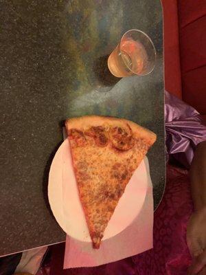 Cheese pizza and rose