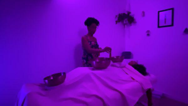 Light and Sound Therapy at a private wellness studio for energy healing in Las Vegas.