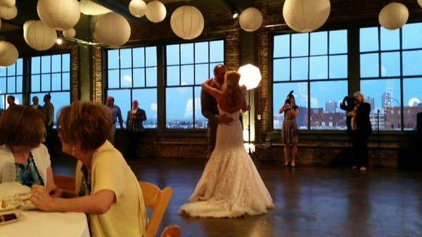 Wedding on the fourth floor.  Beautiful cityscape views all around!