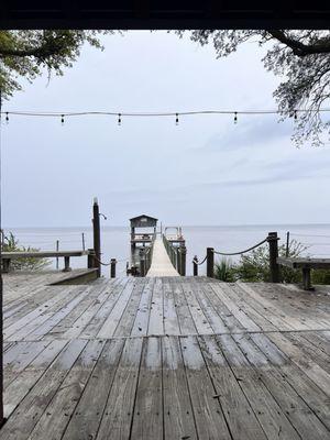 View of dock from patio. Perfect for morning, coffee or storm watching.