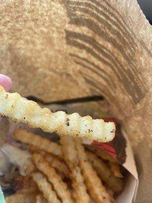 All that stuff on my fries from the gross fryer