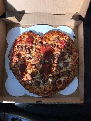 Valentines heart pizza!