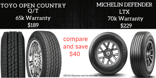 Are your tires needing some attention?  Check out the Toyo open country Q/T's!