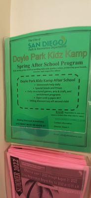 Flyer for one of the after school programs (May 2022)