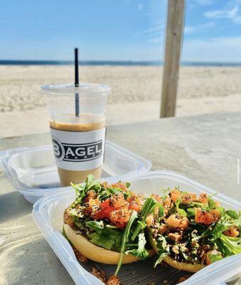 Avocado toast and Italian Sweet Cream Iced Tea