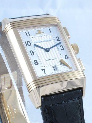 Men's Jaeger-LeCoultre Reverso in Rose Gold with Leather Strap - Face 2