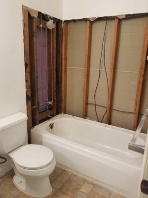 Repair bathroom after water damaged