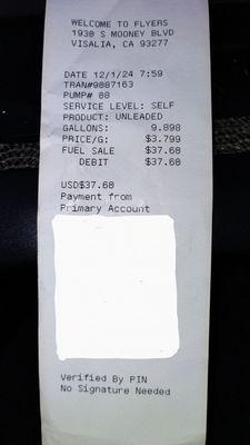 Fuel Receipt  12-01-2024