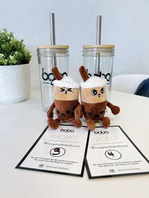 Special VIP freebies! (Tumbler, VIP Certificate, and boba plushies)