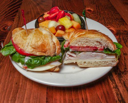 All-natural turkey breast on freshly baked croissant.