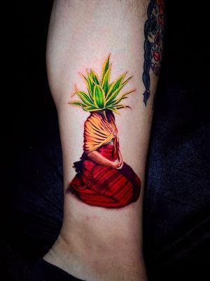 Color flash done by Edison Roman. Vegan tattoo always