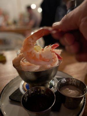 Plump shrimp cocktail